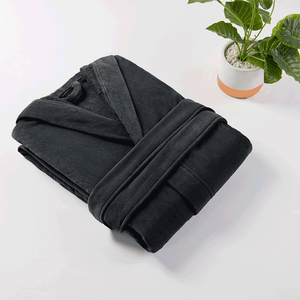 Cannon X-Large Solid Maxi Bathrobe with Hood - Black