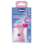 Chicco Natural Feeling Pink Feeding Bottle - (2+ Months)