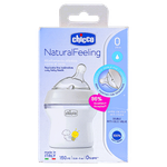 Chicco Natural Feeling Silver Feeding Bottle - (0+ Months)