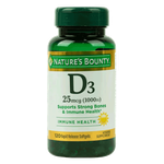 Nature's Bounty Vitamin D3 Capsules - 1000 IU