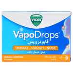 Vicks Vapodrops Orange Menthol Sore Throat Relief Lozenges