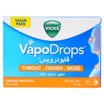 Vicks Vapodrops Orange Menthol Sore Throat Relief Lozenges