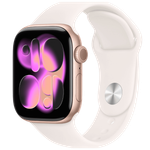 Apple Watch Watch Series 11 Gps + Cellular - 42 mm  (Rosegold Aluminium Case with Small/Medium Black Sport Band)