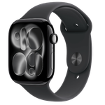 Apple Watch Watch Series 11 Gps  - 46 mm  (Jet Black Aluminium Case with Medium/Large Black Sport Band)