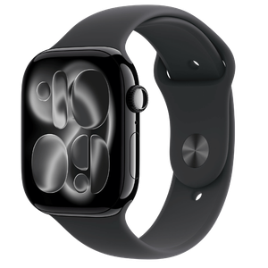 Apple Watch Watch Series 11 Gps  - 46 mm  (Jet Black Aluminium Case with Medium/Large Black Sport Band)