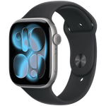 Apple Watch Series 11 GPS 46mm Space Gray Aluminium Case with Black Sport Band - M/L