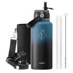 Buzio Duet Series Water Bottle with 2 Lids & Sleeve - Indigo Crush