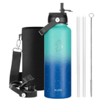 Buzio Duet Series Water Bottle with 2 Lids & Sleeve - Starry Blue