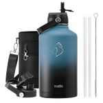 Buzio Duet Series Water Bottle with 2 Lids & Sleeve - Indigo Crush