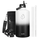 Buzio Duet Series Gallon Bottle with 2 Lids & Sleeve - Black White