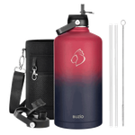 Buzio Duet Series Gallon Bottle with 2 Lids & Sleeve - Ruby Red Navy