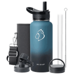Buzio Trio Series Water Bottle with 3 Lids & Sleeve - Indigo Crush