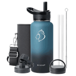 Buzio Trio Series Water Bottle with 3 Lids & Sleeve - Indigo Crush