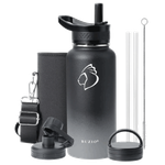 Buzio Trio Series Water Bottle with 3 Lids & Sleeve - Shadow