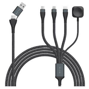 ZLOS Two(C+A) To Four(C+L+Micro+Watch) Braided Data Charging Cable - 100W