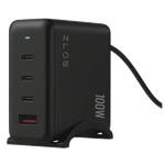 شاحن GaN مع 4 منافذ USB-C مع كابل وقاعدة شحن من زلوس - 100 واط