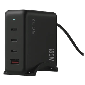 ZLOS 4 Port USB-C Gan Charger With Cable & Charging Stand - 100W