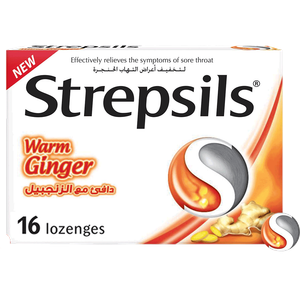 Strepsils Warm Ginger Sore Throat Relief Lozenges