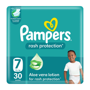 Pampers Size 7 Rash Protection Diapers With Aloe Vera Lotion - +15 kg