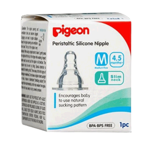 Pigeon Peristaltic Nipple Slim Neck Medium Flow Plastic Bottle - +4 Months