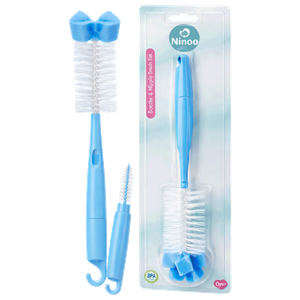 Ninoo Sponge Baby Bottle & Nipple Brush Set