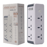 Universal Power Socket Extension Tower - 3000W (White & Grey)