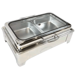 Premium Stainless Steel Double Compartment Chafing Dish Buffet Server