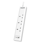 Philips Power Extension - 3 Sockets with 1A & 1C USB