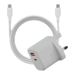 مجموعة بازيك جو بورت فيلوكس محول قابس أوروبي مع كابل USB-C إلى USB-C من انيرجيا