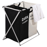 Sky Key Large Two-Grid Laundry Basket