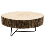 Round Wooden Log Slice Serving Tray