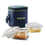 Borosil Klip N Store Lunch Box with Bag