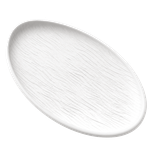 Oval Bamboo Serving Plate - White