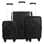 KarryOn Hardside Polypropylene Front Open Luggage Set - Black