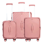 KarryOn Hardside Polypropylene Front Open Luggage Set - Rosegold