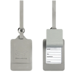 Premium Leather Luggage Tag - Light Grey