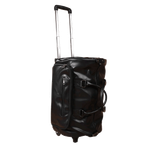 PU Leather Duffel with Garment Organizer & Trolley Base - Black