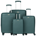 President Polypropylene Luggage Set - Jet Green