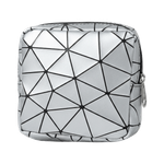 Geometric Metallic Purse For Men & Women - Silver