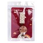 Bebina Fabric & Wood Pacifier Clip - Beige
