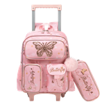 Butterfly Trolley Backpack & Pencil Case Set - 14 inch