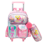 Six Seven Trolley Backpack & Pencil Case Set - 14 inch (Pink)