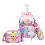 Six Seven Trolley Backpack Set - 17 inch (Pink)