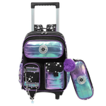 Metalic Trolley Backpack & Pencil Case Set - 14 inch