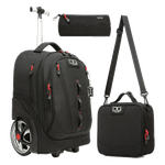 Big Wheel Trolley Backpack Set - 18 inch (Black)