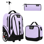 Big Wheel Trolley Backpack Set - 18 inch (Purple)