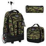 Army Big Wheel Trolley Backpack Set - 18 inch (Green)
