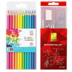 Geometry Set & Pastel Colored Pencils Set 