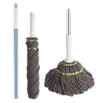 Superfine Microfiber Twist-Lock String Mop with Manual Wringing Handle