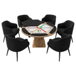 2-in-1 Cards & Enhash Yalthib Version 1 Hexagonal High Table with Chairs